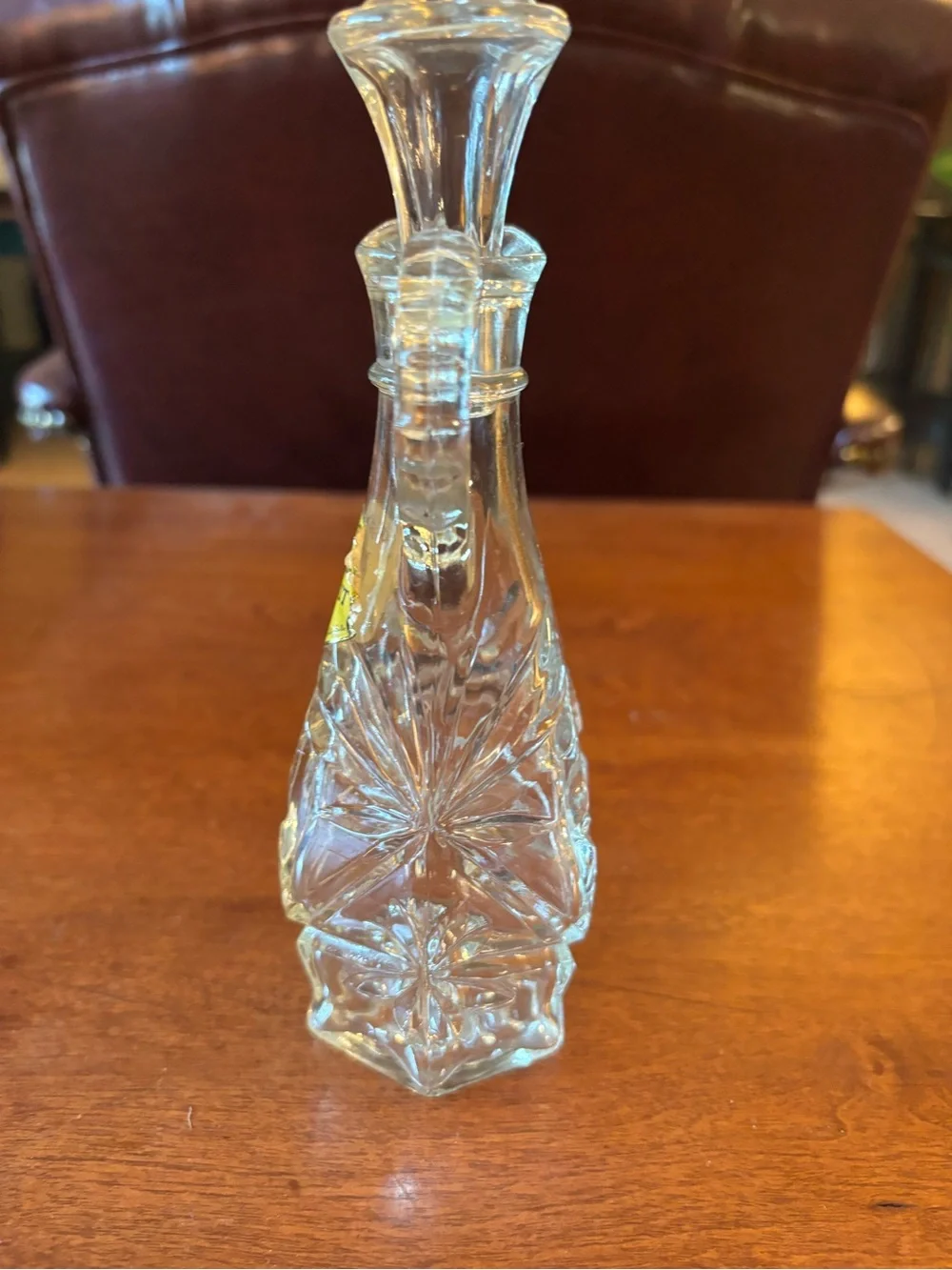 vintage Anchor Hocking Early American Prescut clear glass oil or vinegar cruet